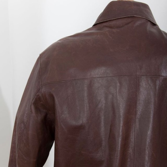 Brown Leather Jacket - Andrew Marc - Picture 4 of 6